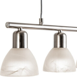 Luminosa Lighting Luminosa Daytona Bar Pendant Ceiling Light Nickel Matt Alabaster Optic Glass Shade 4X E14 3000K - thumbnail 3
