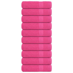 Berkfield Bath Towels 10 Pcs Pink 100X150 Cm 360 Gsm 100% Cotton