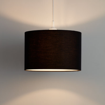 GoodHome Kpezin Charcoal Fabric Dyed Circular Light Shade (D)30Cm - image 1