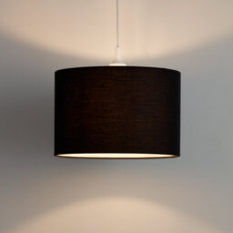 GoodHome Kpezin Charcoal Fabric Dyed Circular Light Shade (D)30Cm - thumbnail 1