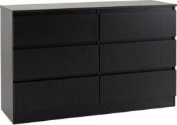 Seconique Malvern 6 Drawer Chest Black Recessed Handles - thumbnail 2