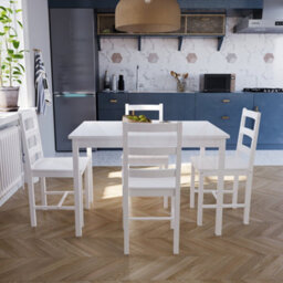 Lassic Vida Designs Yorkshire White Solid Pine 4 Seater Dining Set With 4 Chairs - thumbnail 5