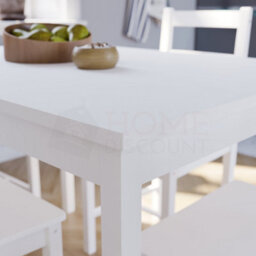 Lassic Vida Designs Yorkshire White Solid Pine 4 Seater Dining Set With 4 Chairs - thumbnail 4