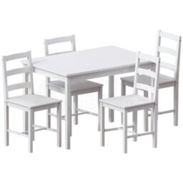 Lassic Vida Designs Yorkshire White Solid Pine 4 Seater Dining Set With 4 Chairs - thumbnail 7