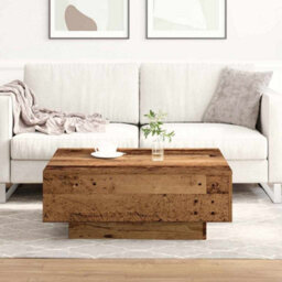 Berkfield Coffee Table - Old Wood - 80X80X31 Cm - Engineered Wood - thumbnail 1