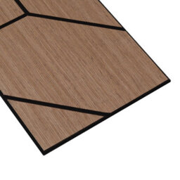 Wvh Walnut Trapeze Geometric Wood Veneer Acoustic Felt Backing Decorative Sound-Absorbing Solution For Homes, Offices, And Studios - thumbnail 2