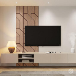 Wvh Walnut Trapeze Geometric Wood Veneer Acoustic Felt Backing Decorative Sound-Absorbing Solution For Homes, Offices, And Studios - thumbnail 4