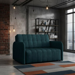 Viva Grand Ii Upholstered Sofa Bed Sleeping Function Storage Wooden Legs 85 125 98 Cm Turquoise - thumbnail 2