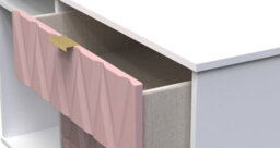 Dallas 3 Drawer Tv Unit In Kobe Pink & White (Ready Assembled) - thumbnail 5