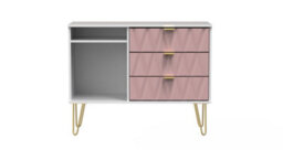 Dallas 3 Drawer Tv Unit In Kobe Pink & White (Ready Assembled) - thumbnail 1