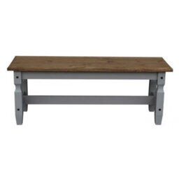 "Mercers Furniture Corona Grey Wax 4'0"" Dining Bench Long Seating Solid Wood Pine Wooden Kitchen Hallway" - thumbnail 3