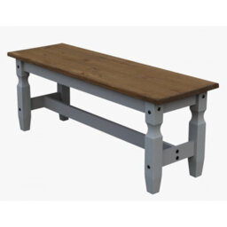 "Mercers Furniture Corona Grey Wax 4'0"" Dining Bench Long Seating Solid Wood Pine Wooden Kitchen Hallway" - thumbnail 4