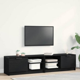 Berkfield Modern Tv Cabinet 2 Pcs Black Oak 80X35X36,5 Cm Engineered Wood - thumbnail 2