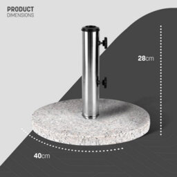Keplin Parasol Base Stand 12Kg Heavy Duty Granite Patio Umbrella Holder For Garden, Outdoor Furniture, Canopy, Gazebo - thumbnail 3