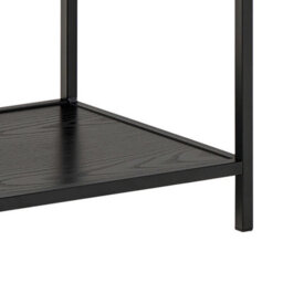 Wyld Haus Paris Wide Black Metal Bookcase 4 Shelves, Ash Black Melamine, 1140X350X780mm - thumbnail 8