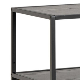 Wyld Haus Paris Wide Black Metal Bookcase 4 Shelves, Ash Black Melamine, 1140X350X780mm - thumbnail 6