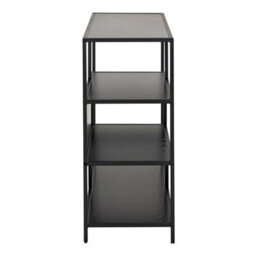 Wyld Haus Paris Wide Black Metal Bookcase 4 Shelves, Ash Black Melamine, 1140X350X780mm - thumbnail 4
