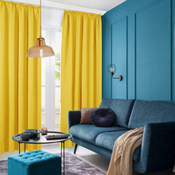 Deconovo Pencil Pleat Curtains Solid Blackout Curtains Thermal Insulated Curtains For Bedroom W55 X L96 Inch Lemon Yellow One Pair - thumbnail 5