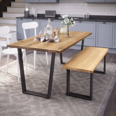 Off The Grain Wooden Dining Table And Bench Set - One Bench 200Cm - image 1