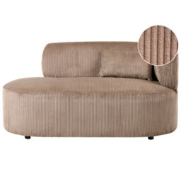 Beliani Right-Hand Chaise Longue Vanvey Corduroy Sand Beige - thumbnail 1