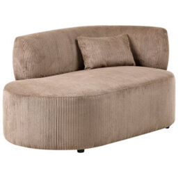 Beliani Right-Hand Chaise Longue Vanvey Corduroy Sand Beige - thumbnail 5