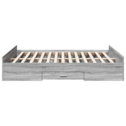 Berkfield Bed Frame With Drawers Without Mattress Grey Sonoma 150X200 Cm King Size - thumbnail 5