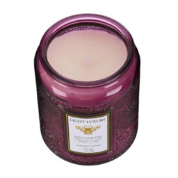 Darphe Purple Embossing Glass Cup Soy Wax American Coffee Scented Candle With Lid, 7Cm (Dia.) X 9Cm (H) - thumbnail 3