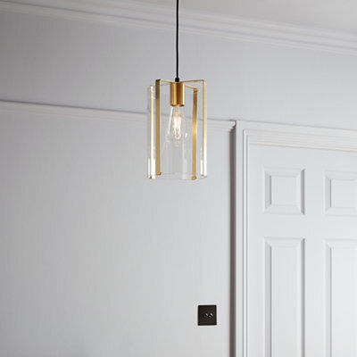 GoodHome Saiphi Gold Effect Pendant Ceiling Light, (Dia)185mm - image 1