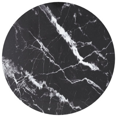 Vidaxl Table Top Black 50X0.8 Cm Tempered Glass With Marble Design - image 1