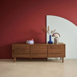 Sweeek - Vintage Walnut Wood Effect Tv Stand With 3 Doors 150X45X52 Cm - Juliana - thumbnail 4