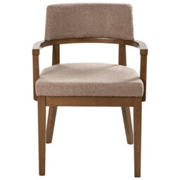 Beliani Set Of 2 Dining Chairs Dalbo Boucle Brown/ Taupe - thumbnail 6