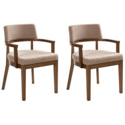 Beliani Set Of 2 Dining Chairs Dalbo Boucle Brown/ Taupe - thumbnail 4
