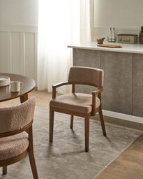 Beliani Set Of 2 Dining Chairs Dalbo Boucle Brown/ Taupe - thumbnail 2