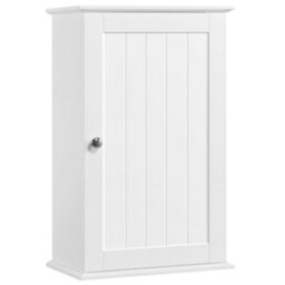 Yaheetech White Wall Mounted Cabinet Storage With 3 Tiers Adjustable Shelf - thumbnail 2