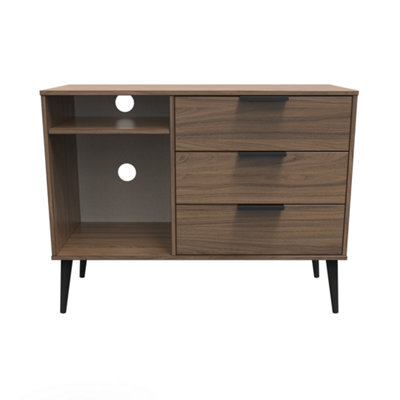 Fuji 3 Drawer Tv Unit In Carini Walnut (Ready Assembled) - image 1