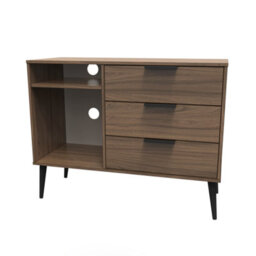 Fuji 3 Drawer Tv Unit In Carini Walnut (Ready Assembled) - thumbnail 3