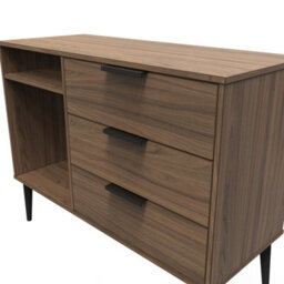 Fuji 3 Drawer Tv Unit In Carini Walnut (Ready Assembled) - thumbnail 4