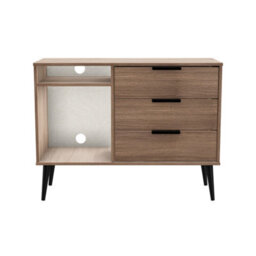 Fuji 3 Drawer Tv Unit In Carini Walnut (Ready Assembled) - thumbnail 6