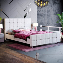 Lassic Vida Designs Valentina Light Grey Velvet Ukfr 5Ft King Size Bed Frame, 200 X 150Cm - thumbnail 1