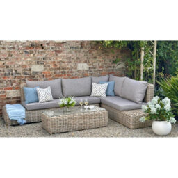 Wyld Haus Costa Wicker Outdoor Large Corner Sofa Set With Glass-Top Coffee Table - thumbnail 1