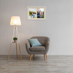 AK Frames 20X14 Light Grey Modern Multi Photo Frame With Ivory Mount - Holds 2 Apertures (2X) A4 Photos - thumbnail 3