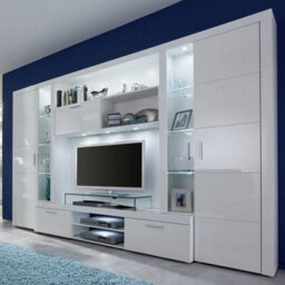 Furniture in Fashion Roma Entertainment Unit White With High Gloss Fronts And Led