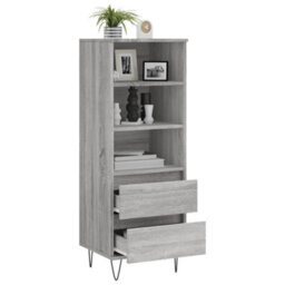 Berkfield Highboard Grey Sonoma 40X36X110 Cm Engineered Wood - thumbnail 4