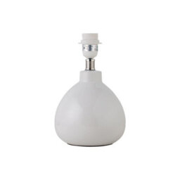 First Choice Lighting Tuscan White Ceramic Lamp With Grey Crushed Velvet Shade - thumbnail 3