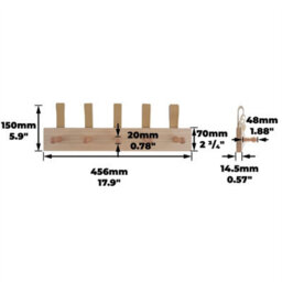 Keypak Wall Mounted Coat Rack - 5 Strap Hook Nordic Scandi Wood Hanger - Coat Hook Rail Bedroom, Hallway, Door Living Room - thumbnail 8