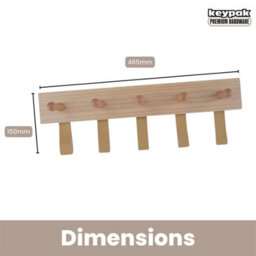 Keypak Wall Mounted Coat Rack - 5 Strap Hook Nordic Scandi Wood Hanger - Coat Hook Rail Bedroom, Hallway, Door Living Room - thumbnail 3