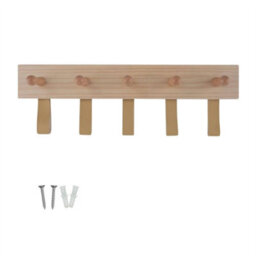 Keypak Wall Mounted Coat Rack - 5 Strap Hook Nordic Scandi Wood Hanger - Coat Hook Rail Bedroom, Hallway, Door Living Room - thumbnail 1