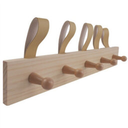 Keypak Wall Mounted Coat Rack - 5 Strap Hook Nordic Scandi Wood Hanger - Coat Hook Rail Bedroom, Hallway, Door Living Room - thumbnail 2