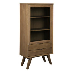 Furniture To Go A-Line Display Cabinet With 2 Drawers And 2 Shelves In Smoked Oak - thumbnail 1