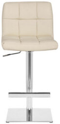 Lamboro Allegro Leather Single Deluxe Kitchen Bar Stool, Chrome Footrest, Adjustable Swivel Gas Lift, Breakfast Bar & Home Barstool, Cream - thumbnail 3